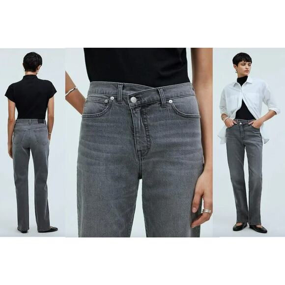 Madewell | NWT | The '90s Straight Jean Burwick Wash Cross-Tab Edition | Sz 32 - Picture 1 of 12
